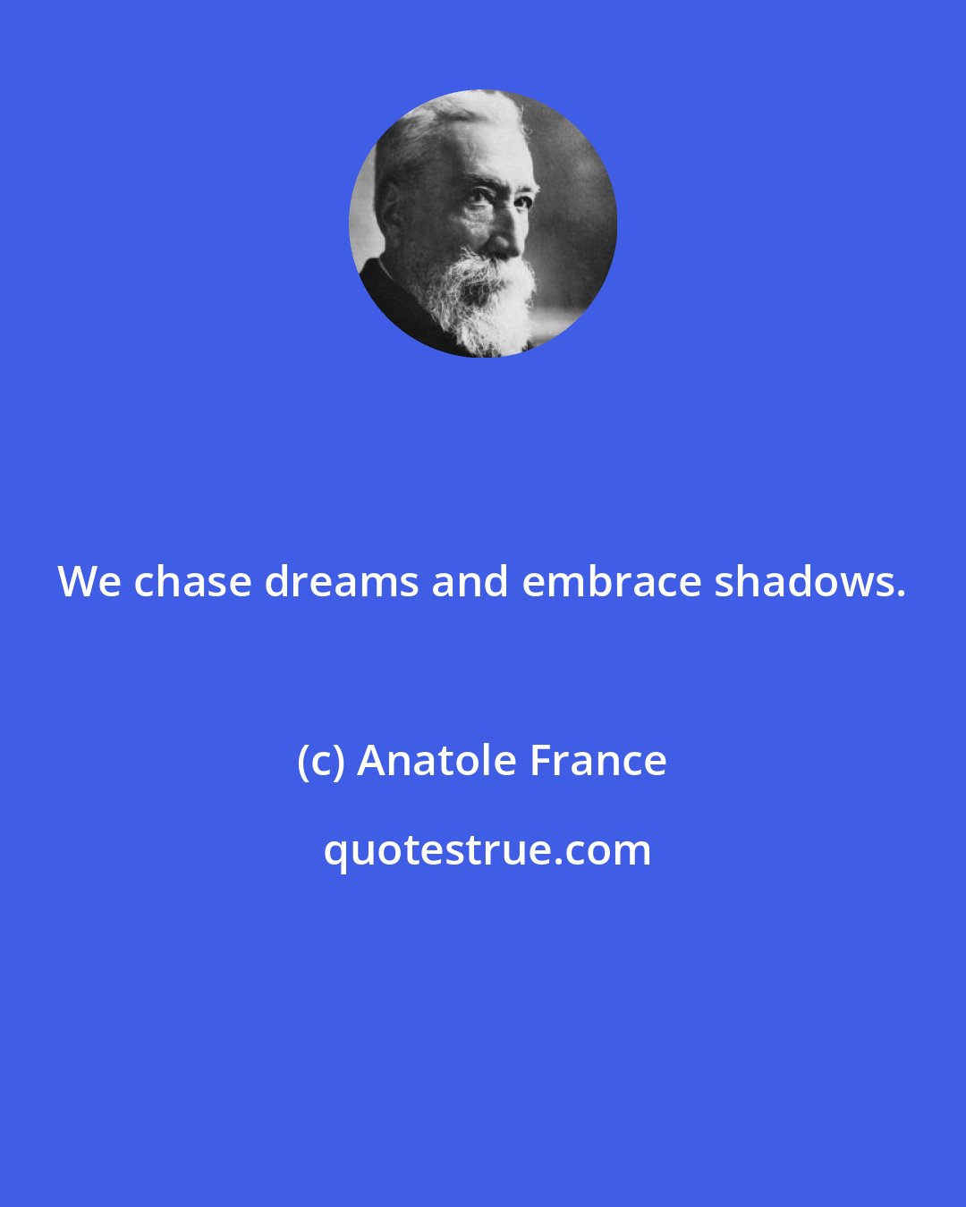 Anatole France: We chase dreams and embrace shadows.