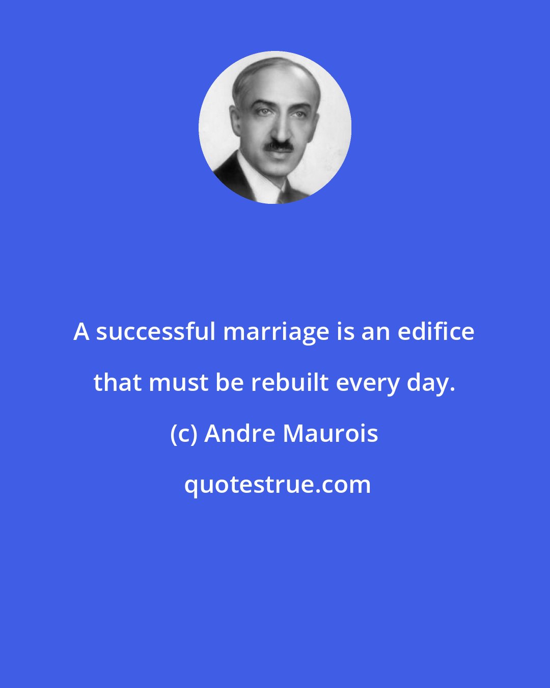 Andre Maurois: A successful marriage is an edifice that must be rebuilt every day.