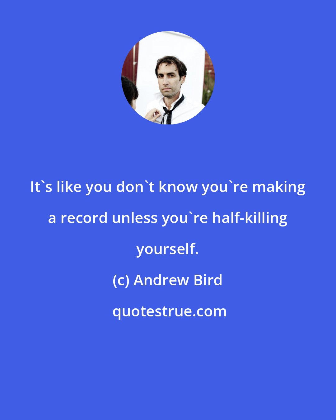 Andrew Bird: It's like you don't know you're making a record unless you're half-killing yourself.