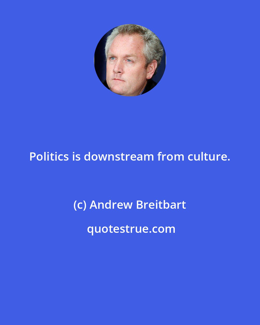 Andrew Breitbart: Politics is downstream from culture.