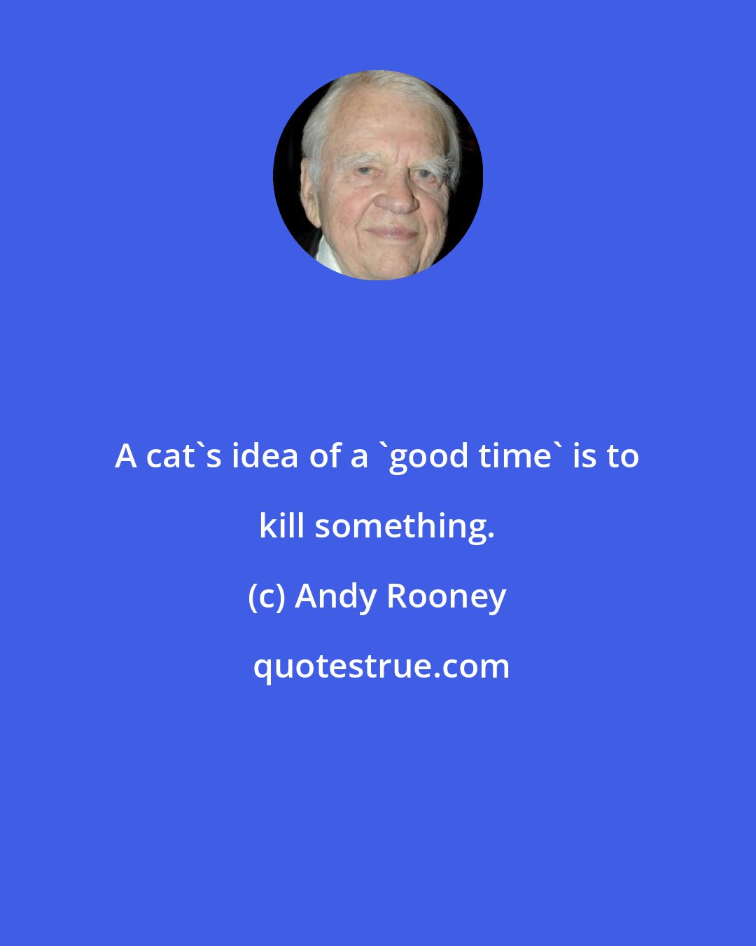 Andy Rooney: A cat's idea of a 'good time' is to kill something.