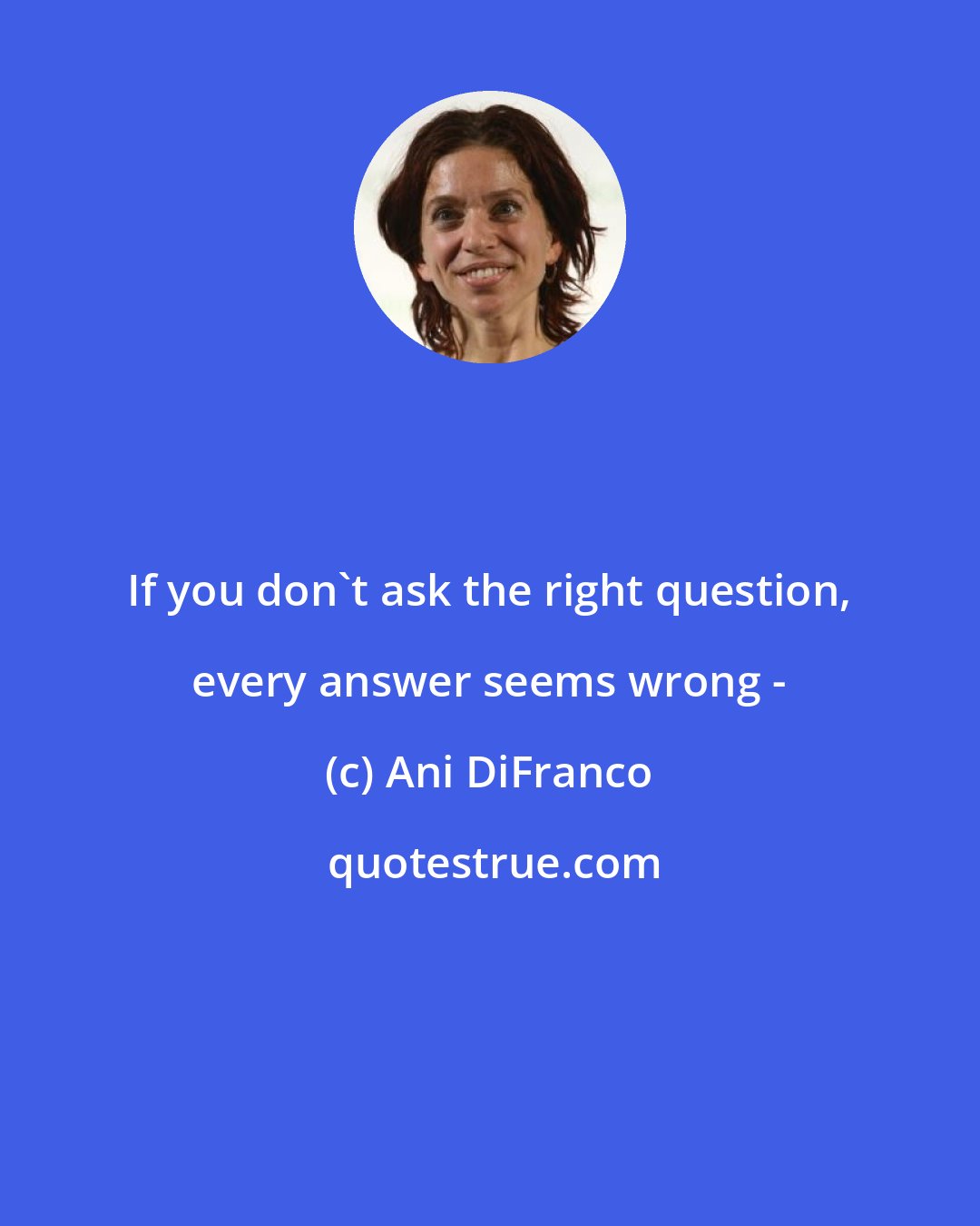 Ani DiFranco: If you don't ask the right question, every answer seems wrong -