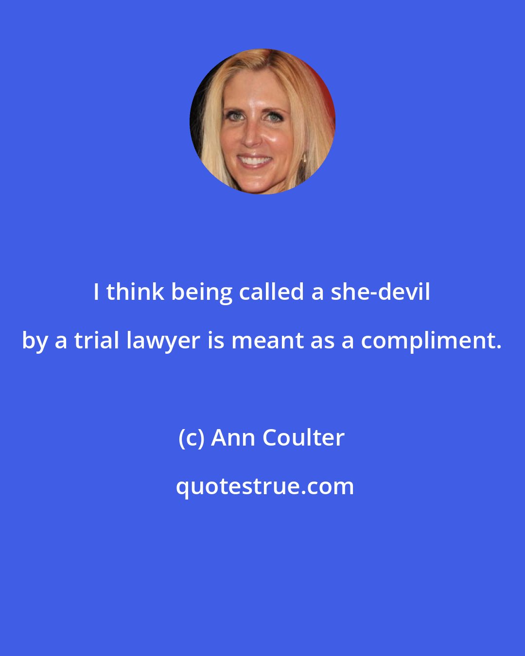 Ann Coulter: I think being called a she-devil by a trial lawyer is meant as a compliment.