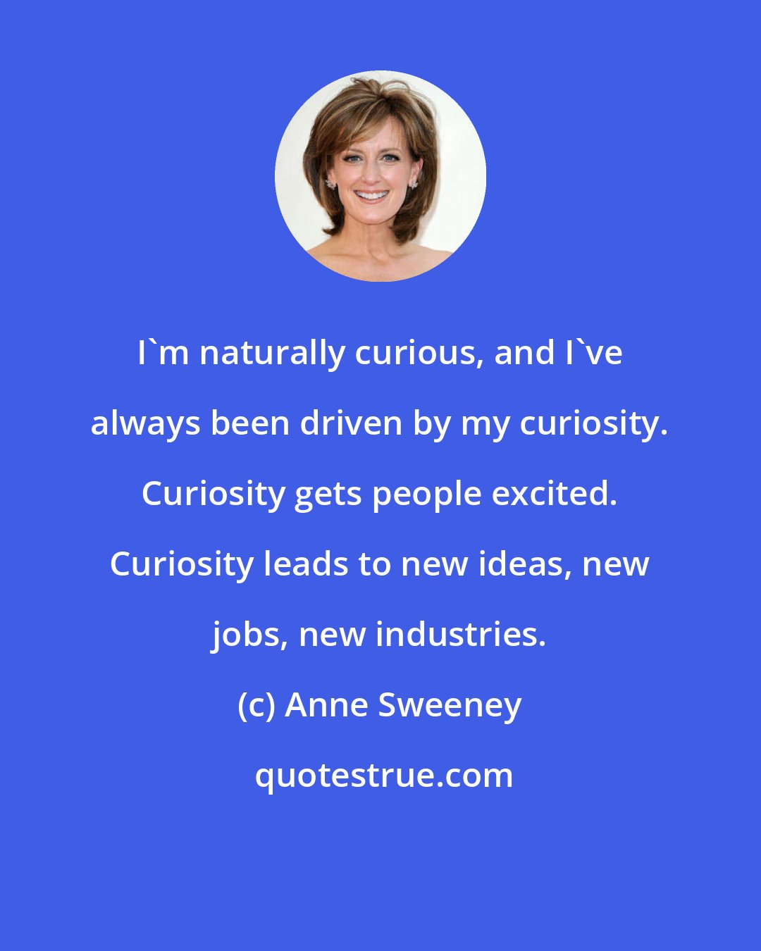 Anne Sweeney: I'm naturally curious, and I've always been driven by my curiosity. Curiosity gets people excited. Curiosity leads to new ideas, new jobs, new industries.