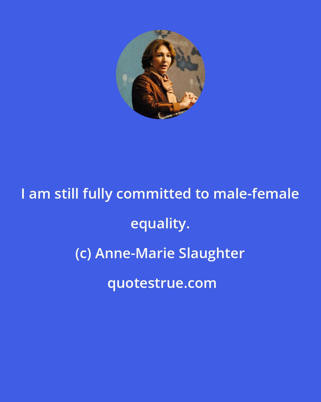 Anne-Marie Slaughter: I am still fully committed to male-female equality.