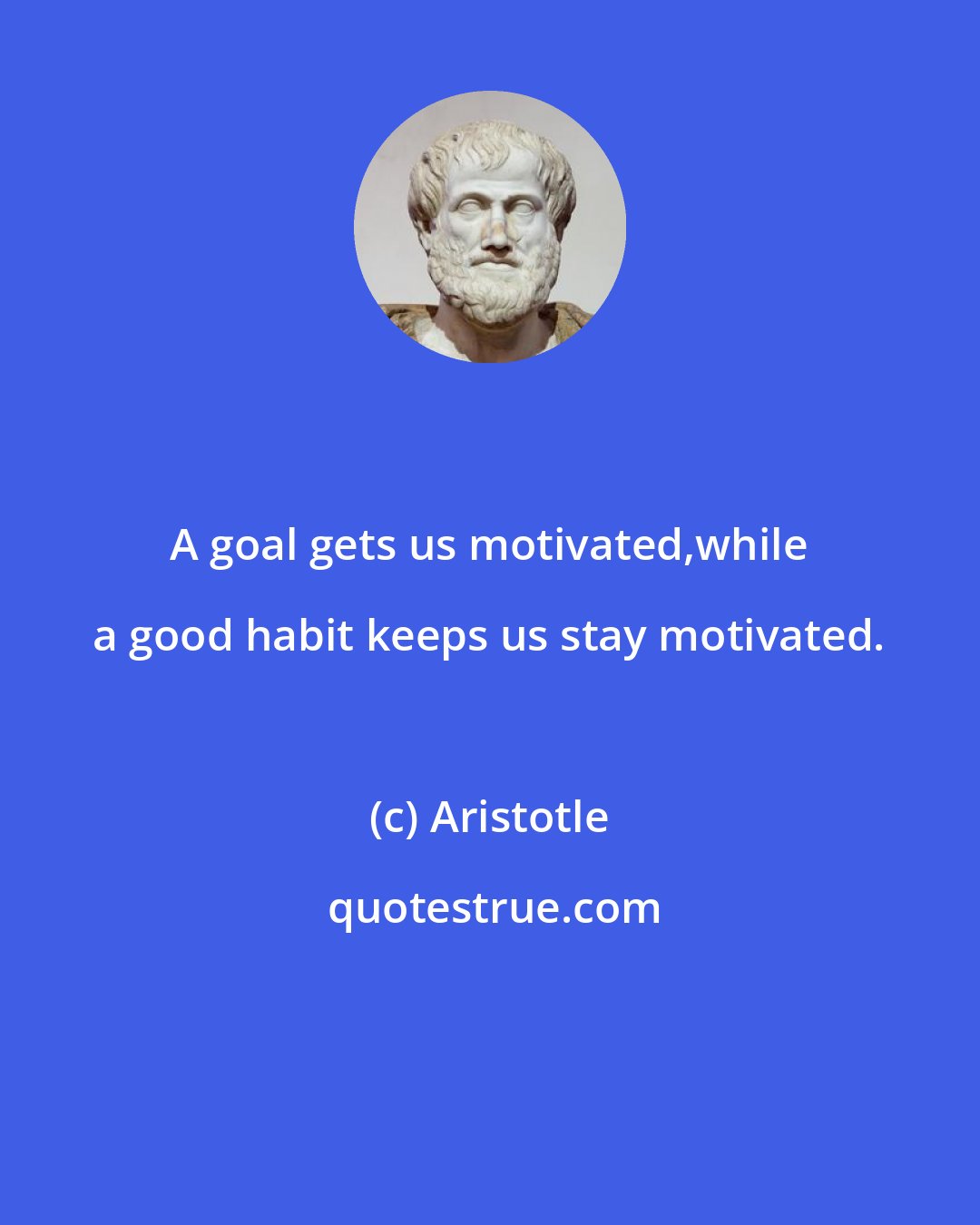 Aristotle: A goal gets us motivated,while a good habit keeps us stay motivated.