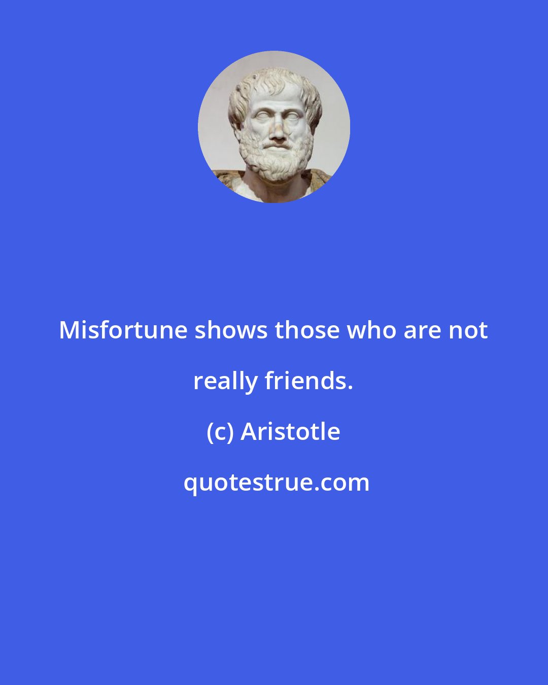 Aristotle: Misfortune shows those who are not really friends.
