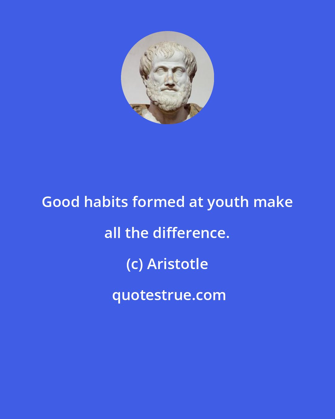 Aristotle: Good habits formed at youth make all the difference.