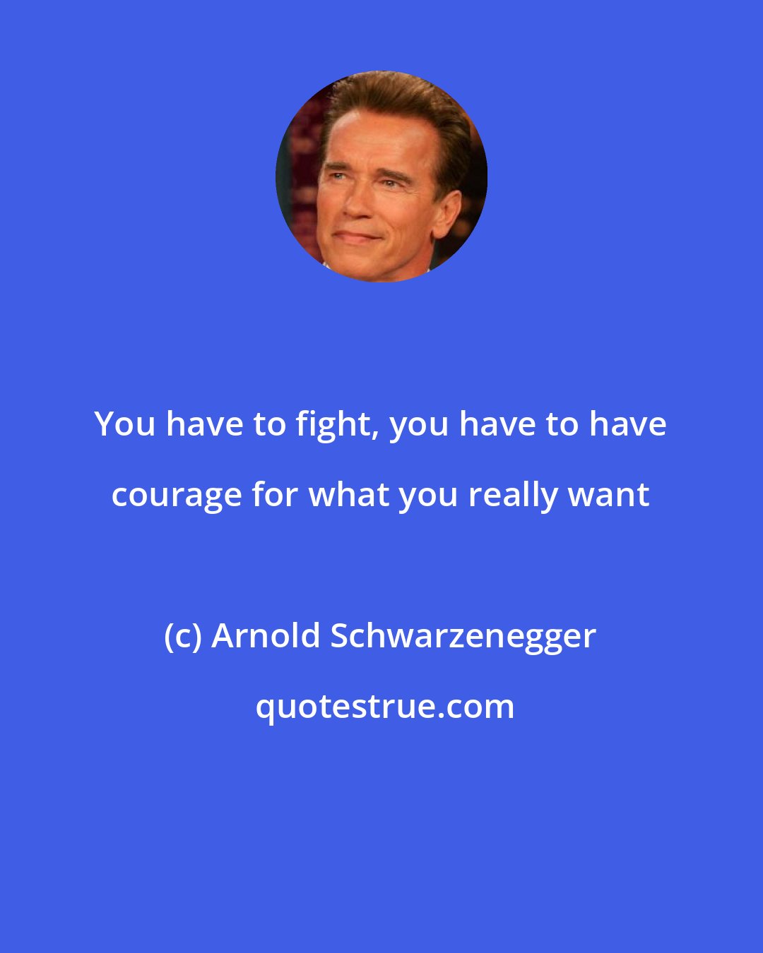 Arnold Schwarzenegger: You have to fight, you have to have courage for what you really want