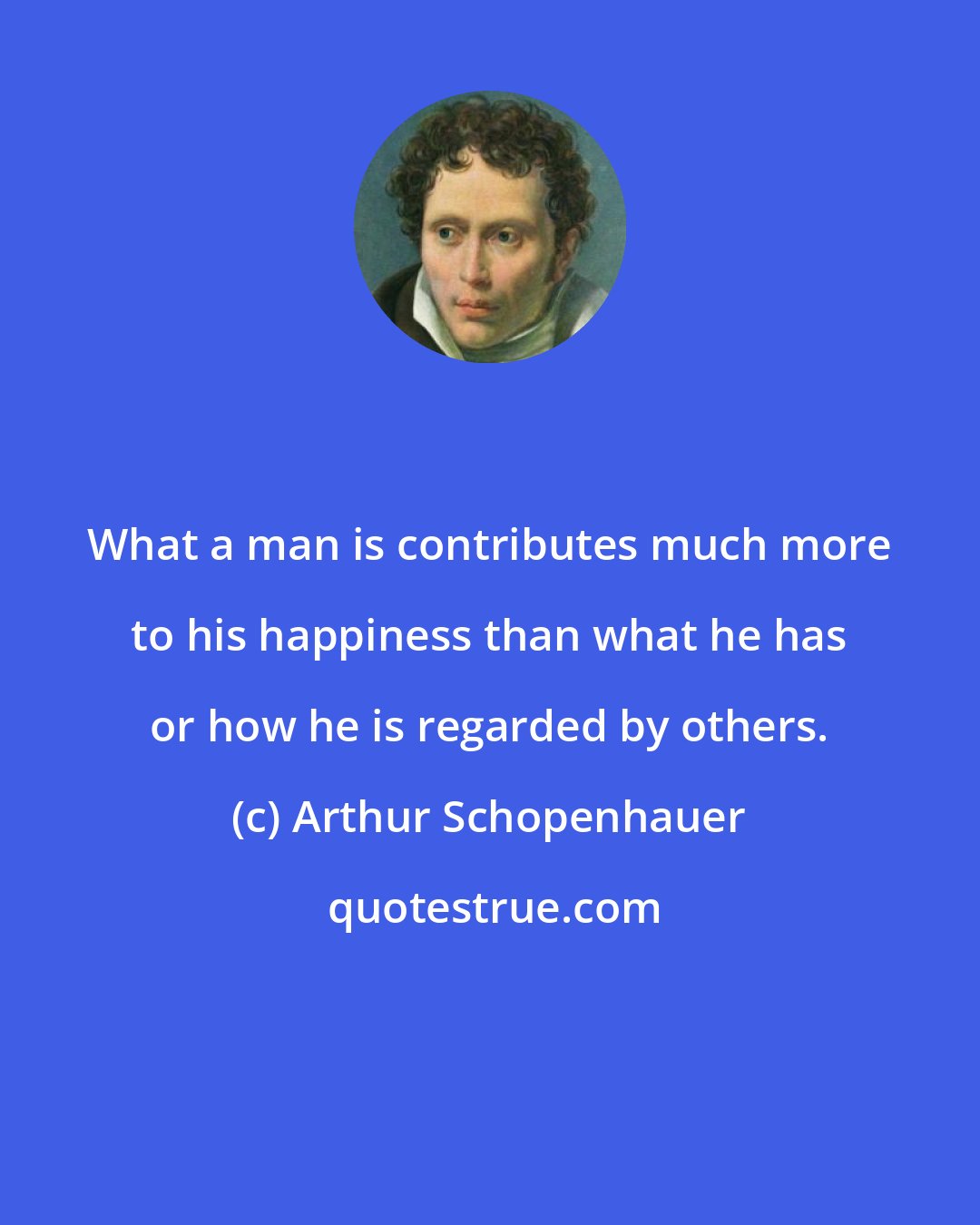 Arthur Schopenhauer: What a man is contributes much more to his happiness than what he has or how he is regarded by others.