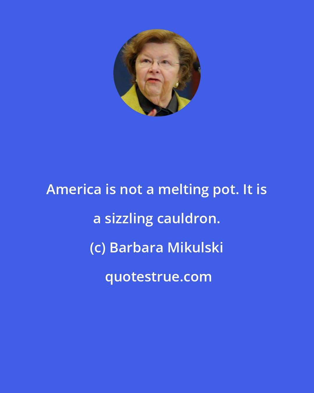 Barbara Mikulski: America is not a melting pot. It is a sizzling cauldron.