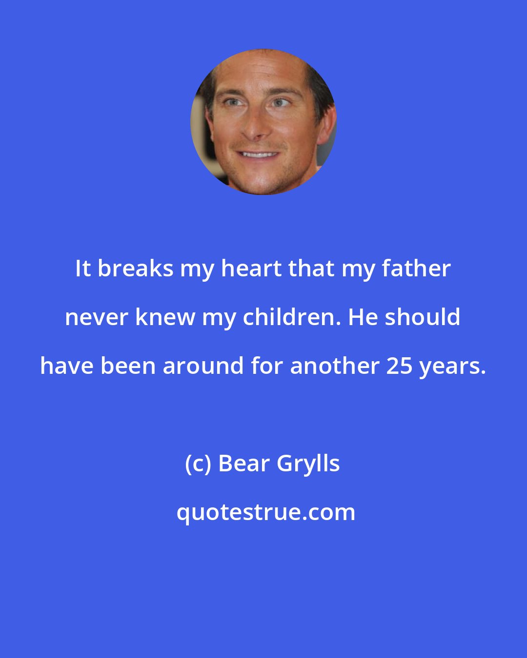 Bear Grylls: It breaks my heart that my father never knew my children. He should have been around for another 25 years.