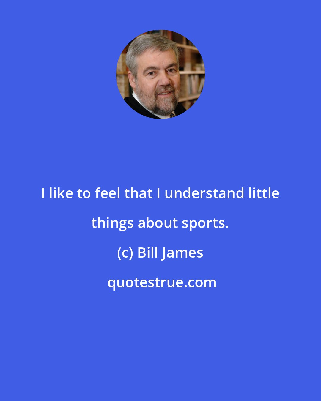Bill James: I like to feel that I understand little things about sports.