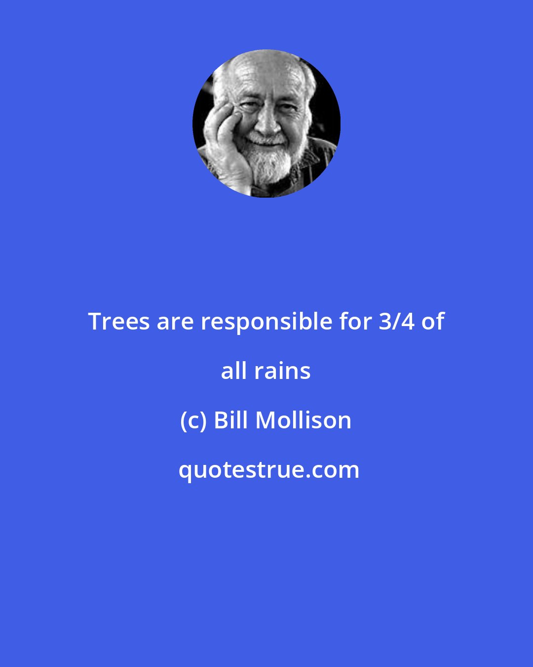 Bill Mollison: Trees are responsible for 3/4 of all rains