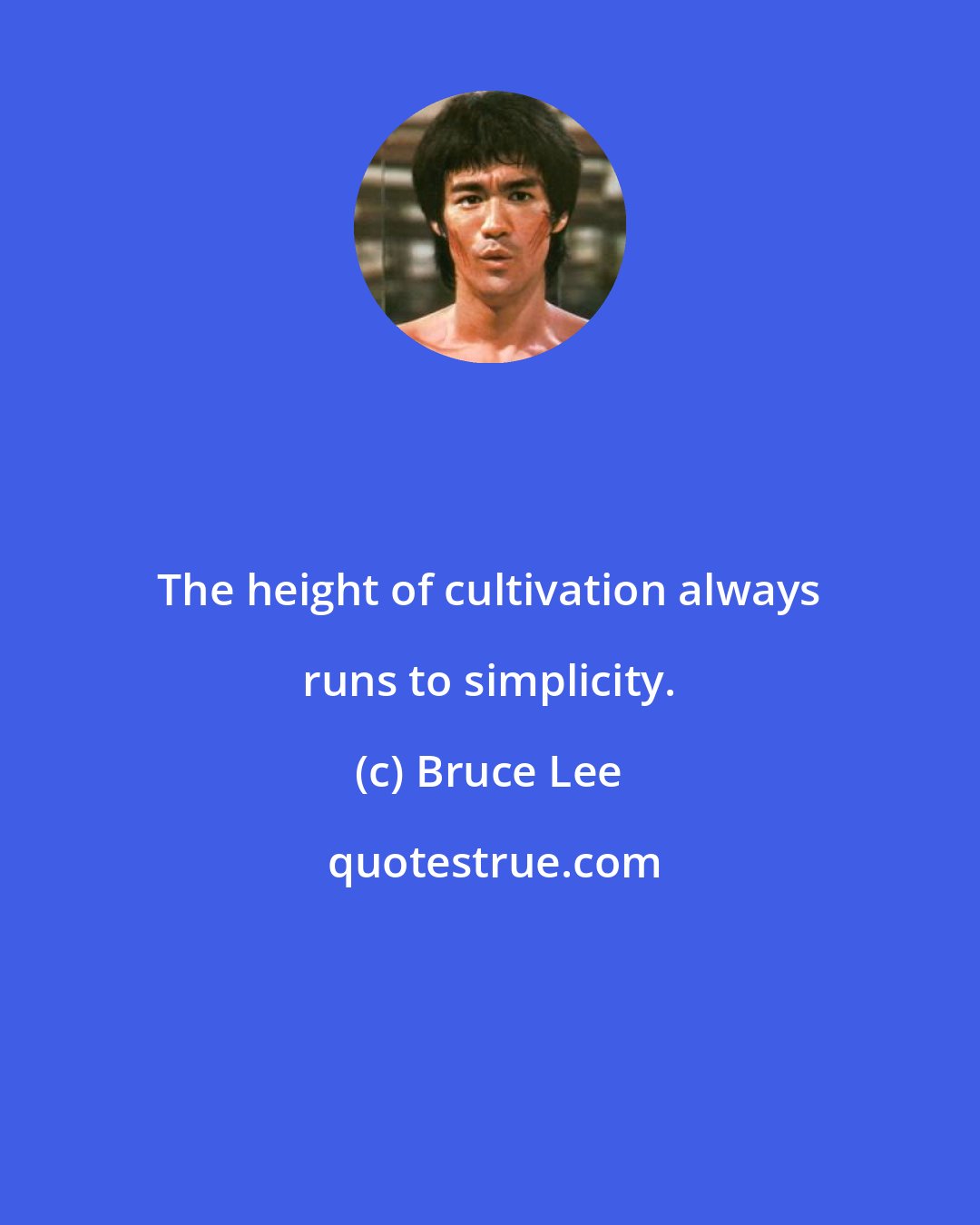 Bruce Lee: The height of cultivation always runs to simplicity.