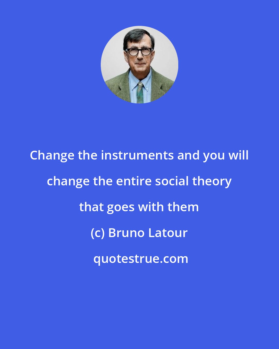 Bruno Latour: Change the instruments and you will change the entire social theory that goes with them