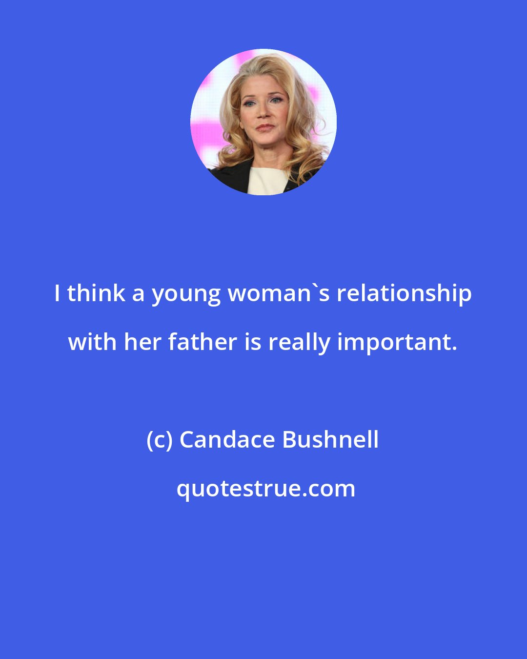 Candace Bushnell: I think a young woman's relationship with her father is really important.