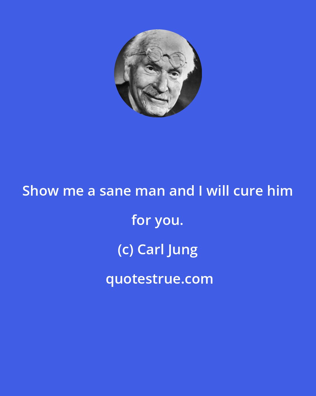 Carl Jung: Show me a sane man and I will cure him for you.