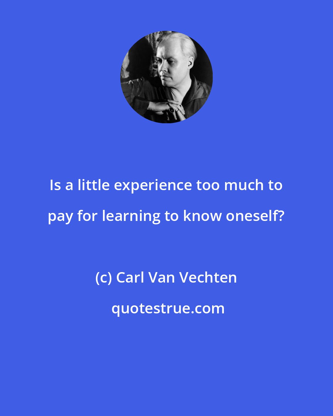 Carl Van Vechten: Is a little experience too much to pay for learning to know oneself?