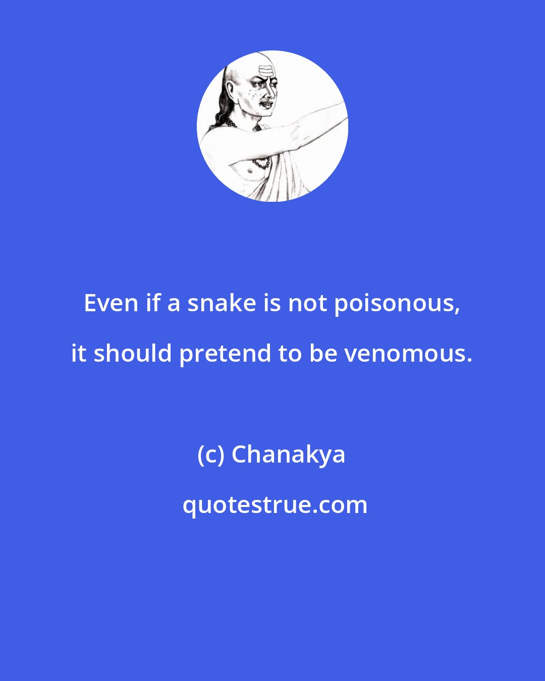 Chanakya: Even if a snake is not poisonous, it should pretend to be venomous.