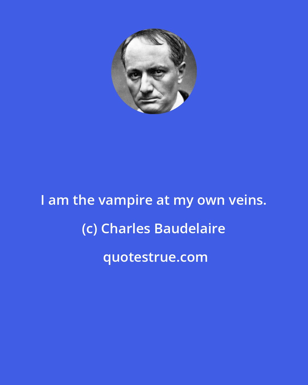 Charles Baudelaire: I am the vampire at my own veins.