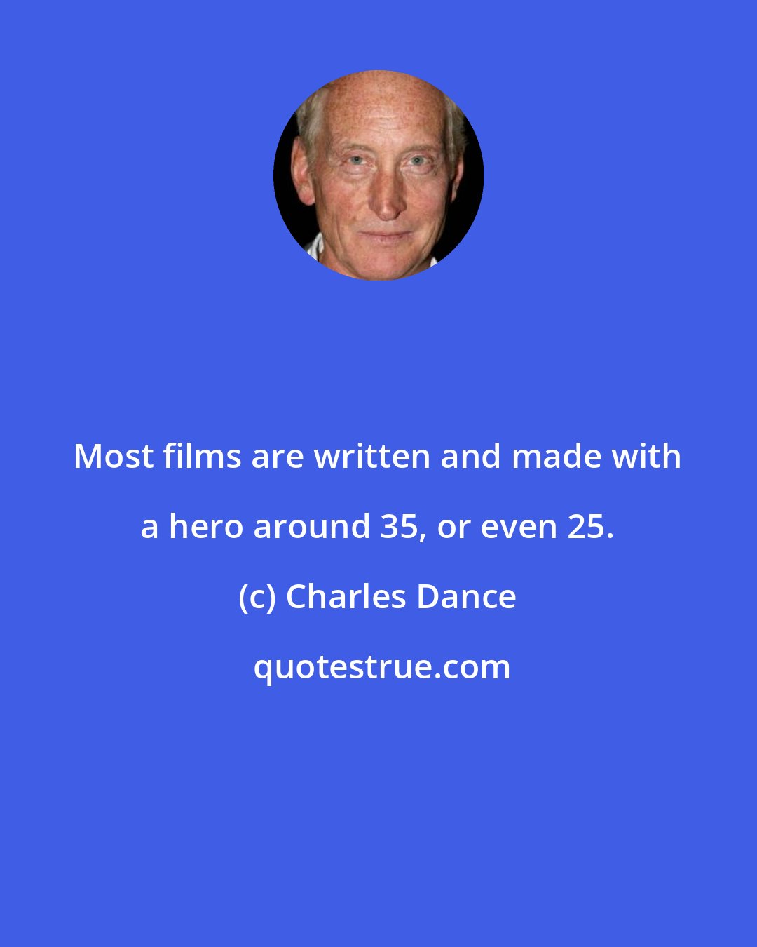 Charles Dance: Most films are written and made with a hero around 35, or even 25.