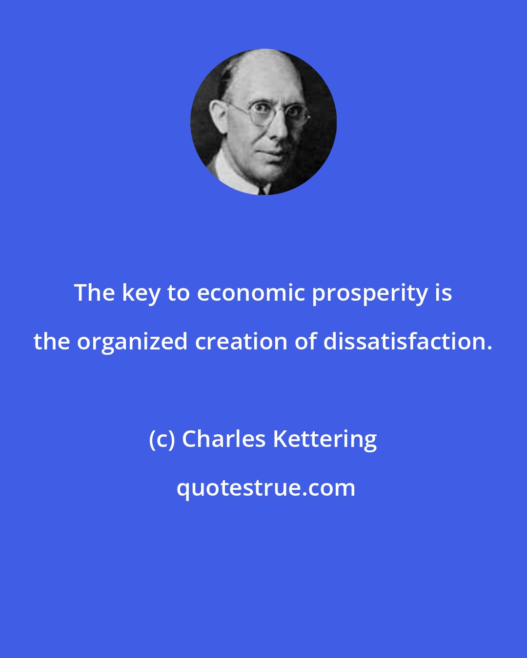 Charles Kettering: The key to economic prosperity is the organized creation of dissatisfaction.