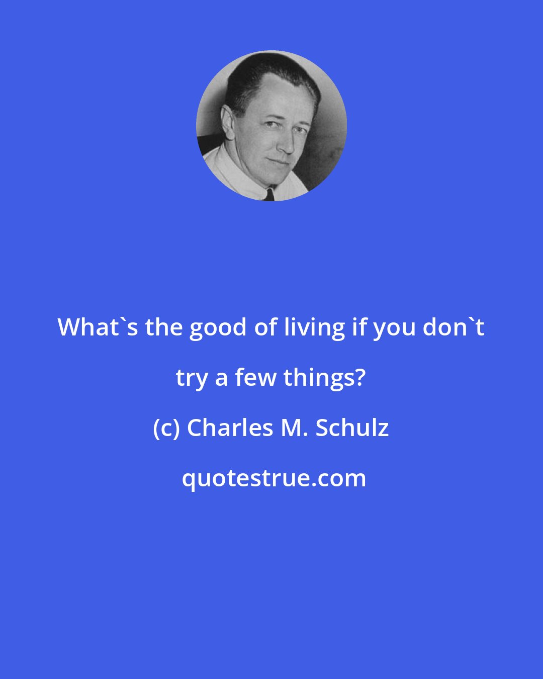 Charles M. Schulz: What's the good of living if you don't try a few things?