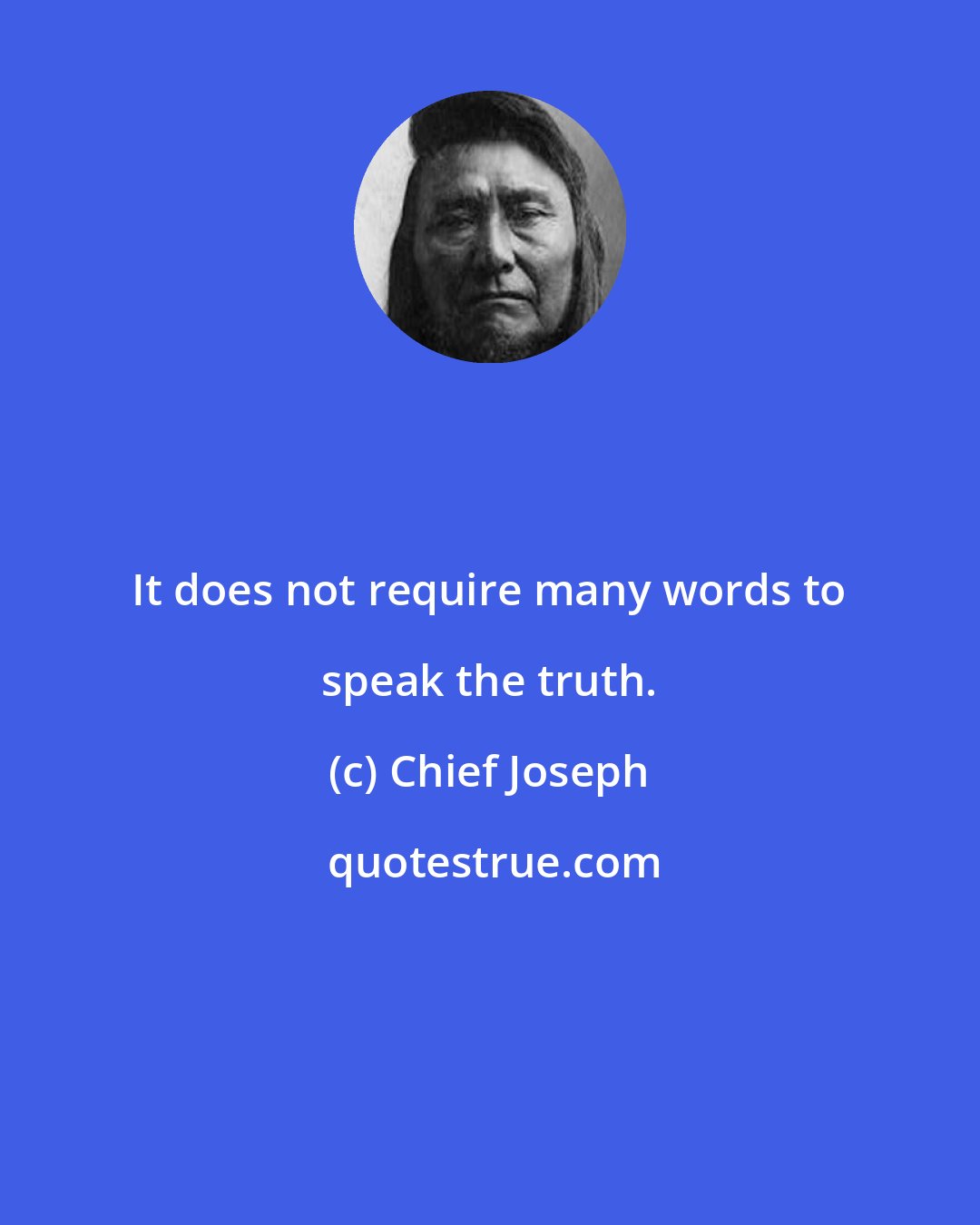 Chief Joseph: It does not require many words to speak the truth.