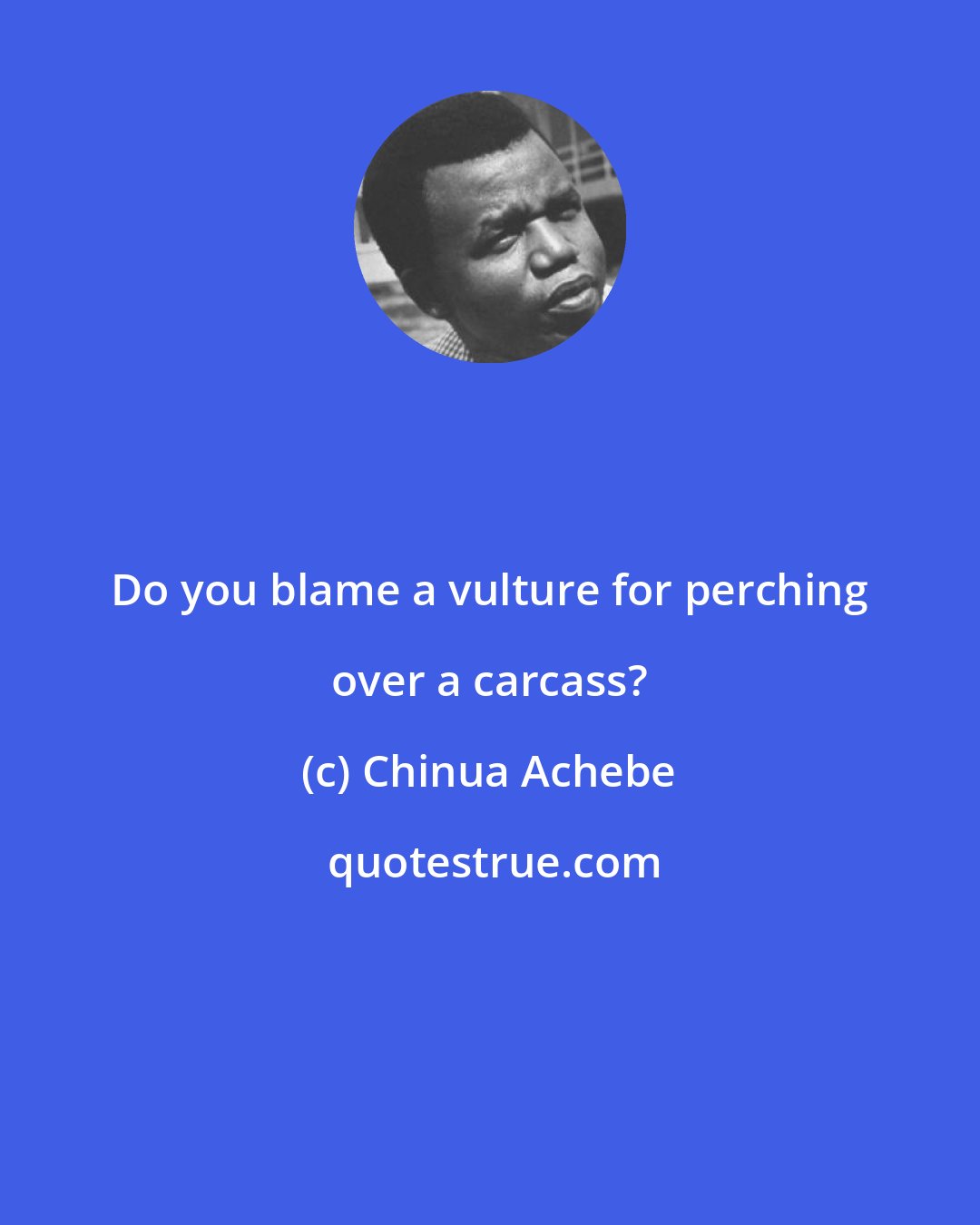 Chinua Achebe: Do you blame a vulture for perching over a carcass?