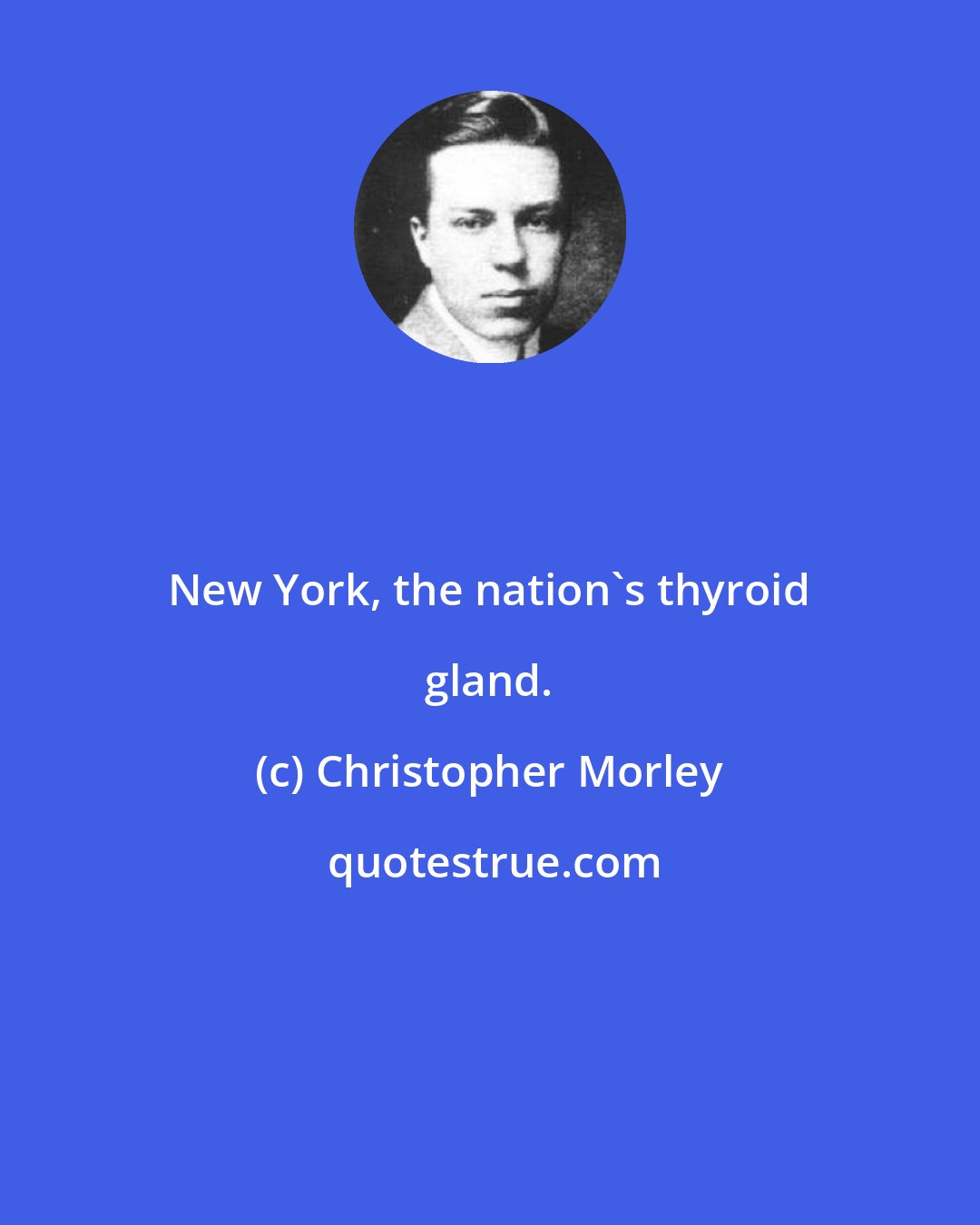 Christopher Morley: New York, the nation's thyroid gland.