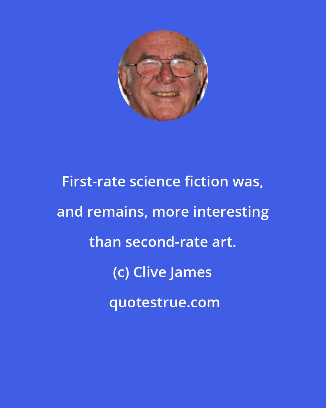 Clive James: First-rate science fiction was, and remains, more interesting than second-rate art.