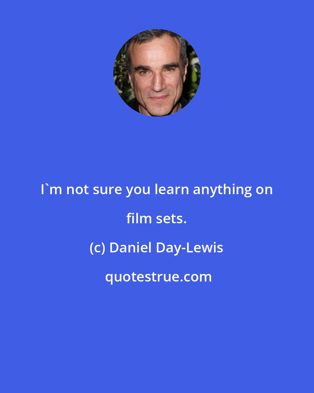 Daniel Day-Lewis: I'm not sure you learn anything on film sets.