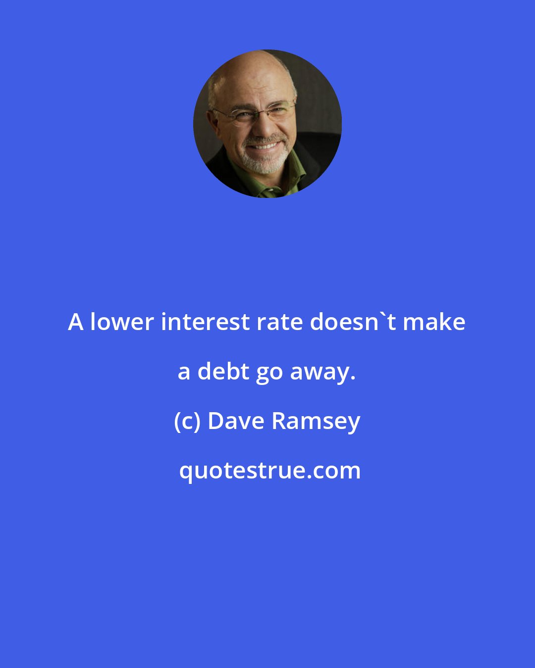 Dave Ramsey: A lower interest rate doesn't make a debt go away.