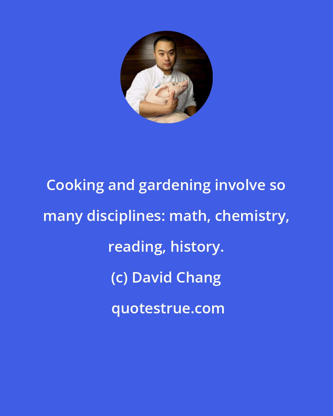 David Chang: Cooking and gardening involve so many disciplines: math, chemistry, reading, history.