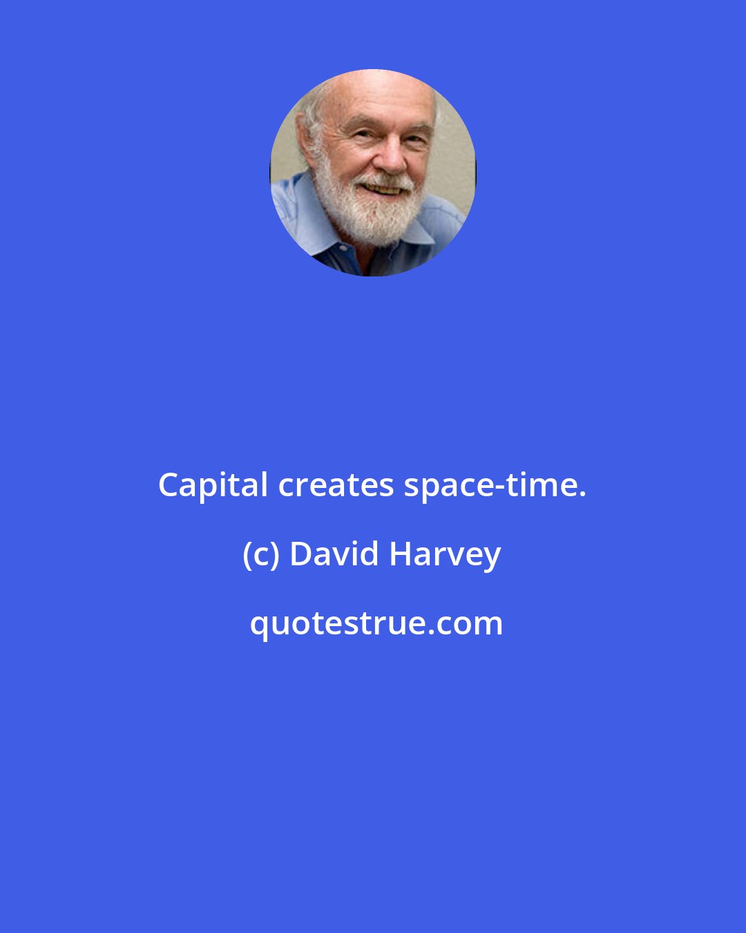 David Harvey: Capital creates space-time.