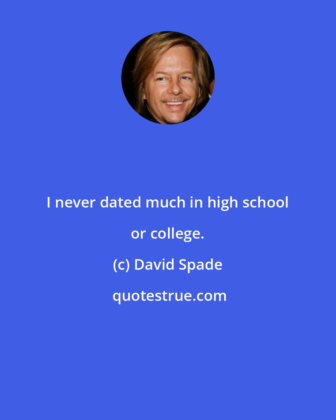 David Spade: I never dated much in high school or college.