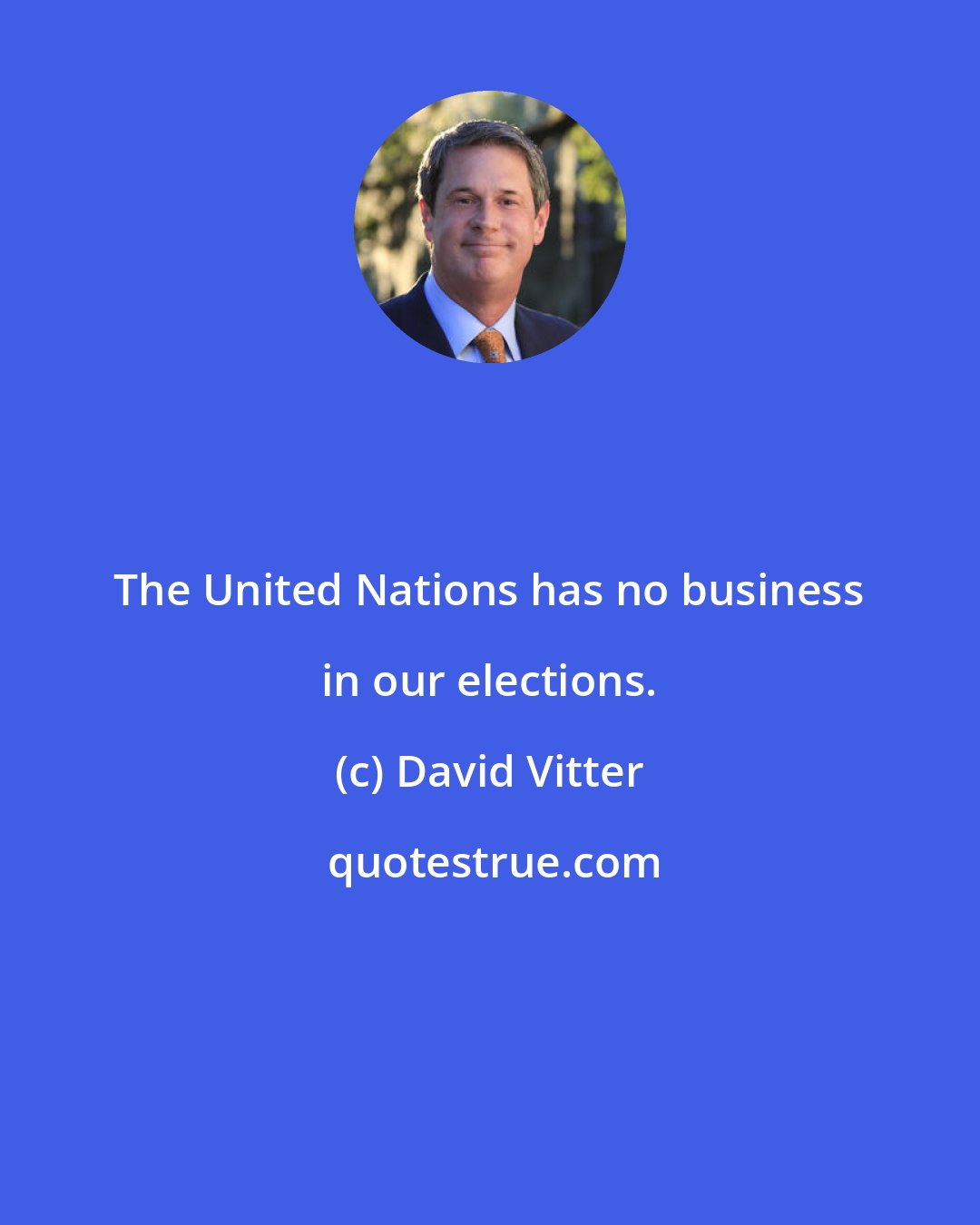 David Vitter: The United Nations has no business in our elections.