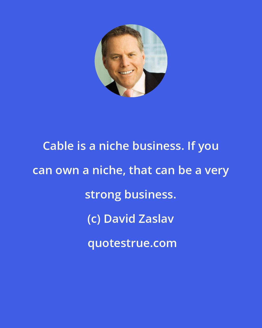 David Zaslav: Cable is a niche business. If you can own a niche, that can be a very strong business.