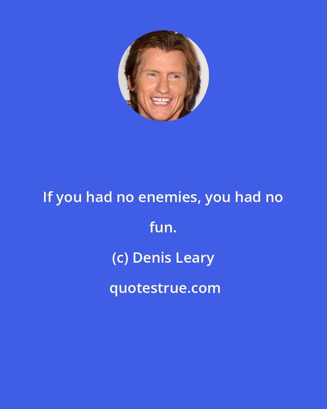 Denis Leary: If you had no enemies, you had no fun.