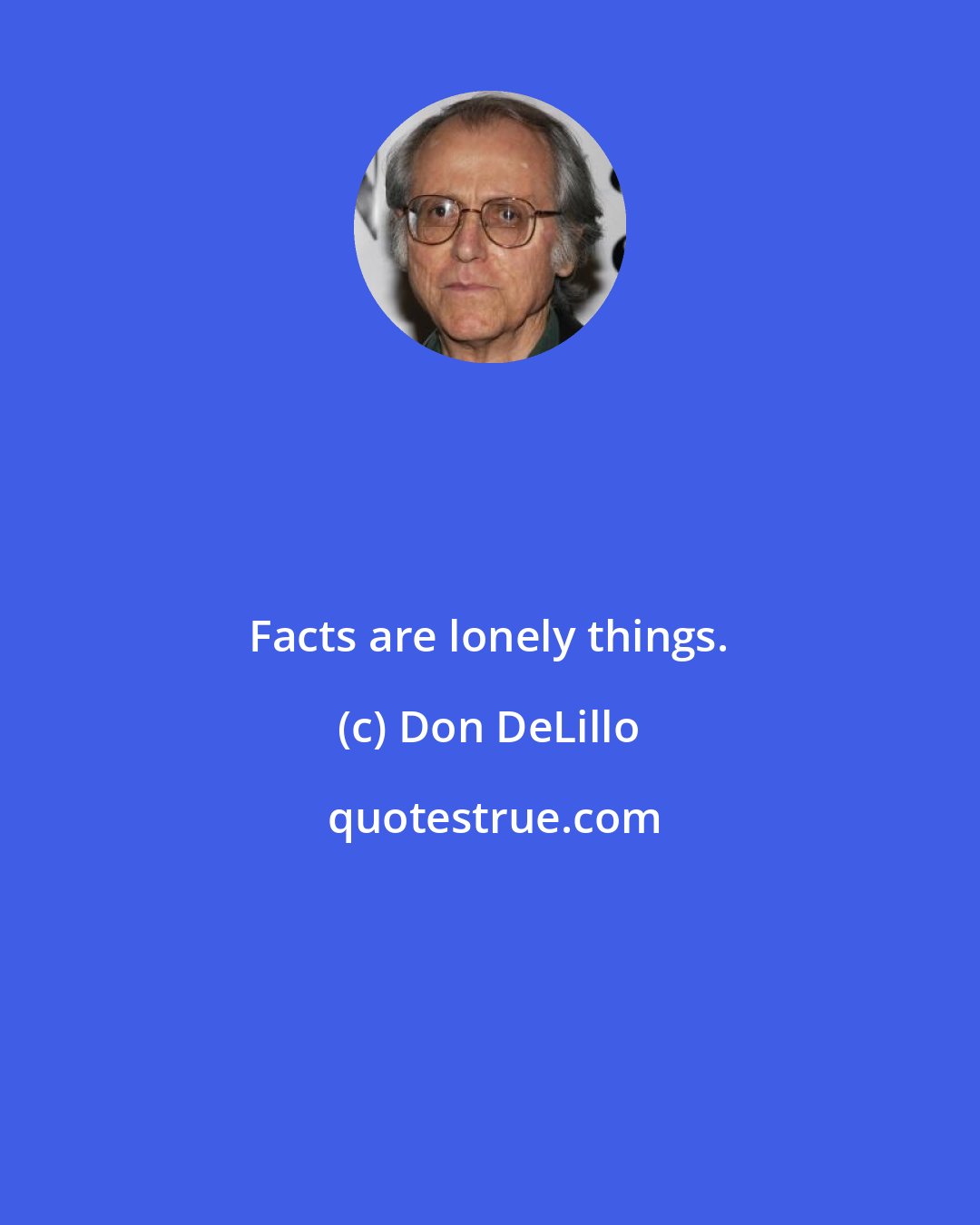 Don DeLillo: Facts are lonely things.