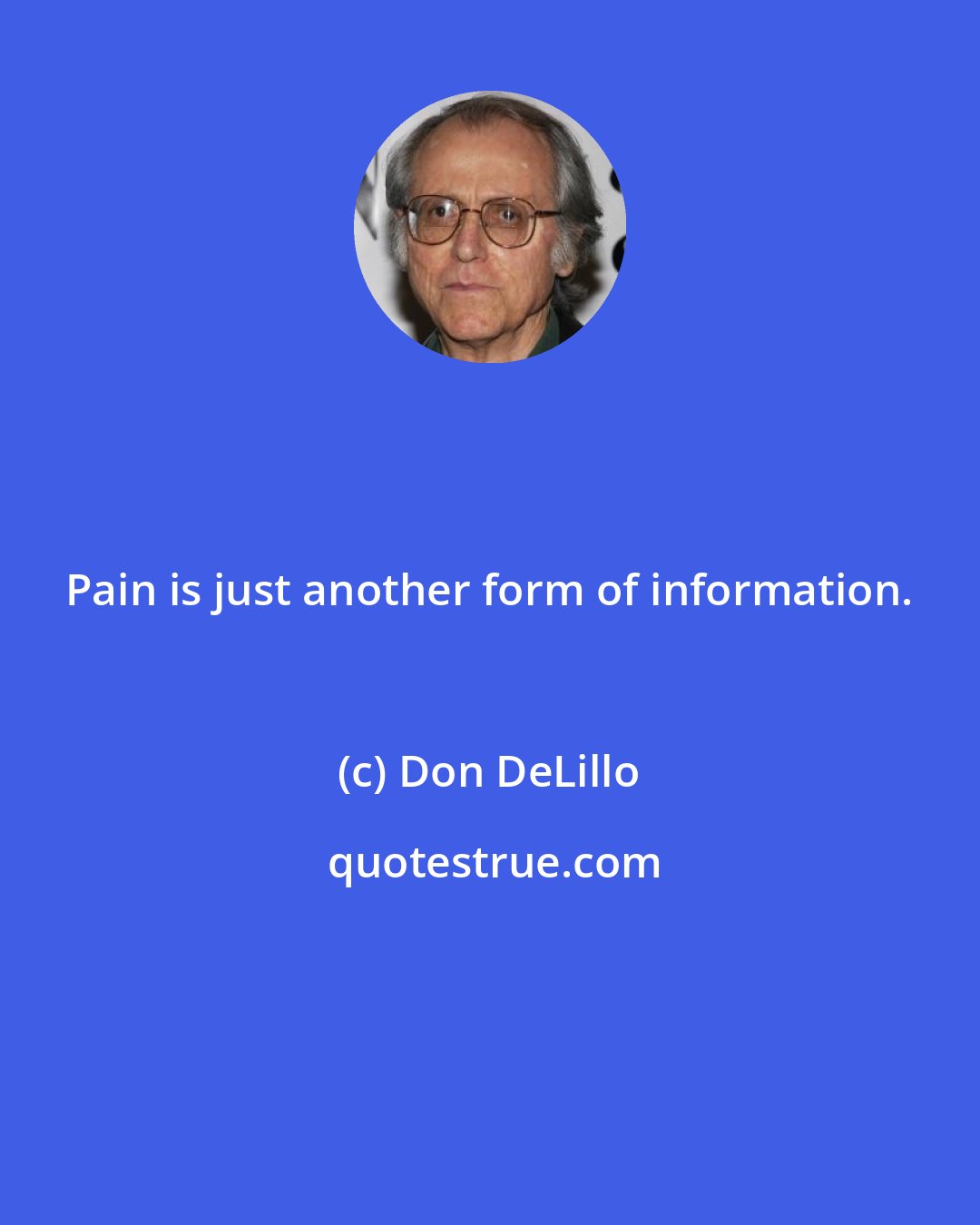 Don DeLillo: Pain is just another form of information.