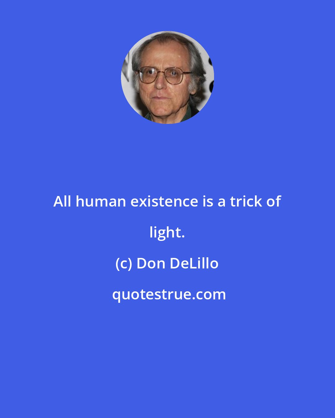 Don DeLillo: All human existence is a trick of light.