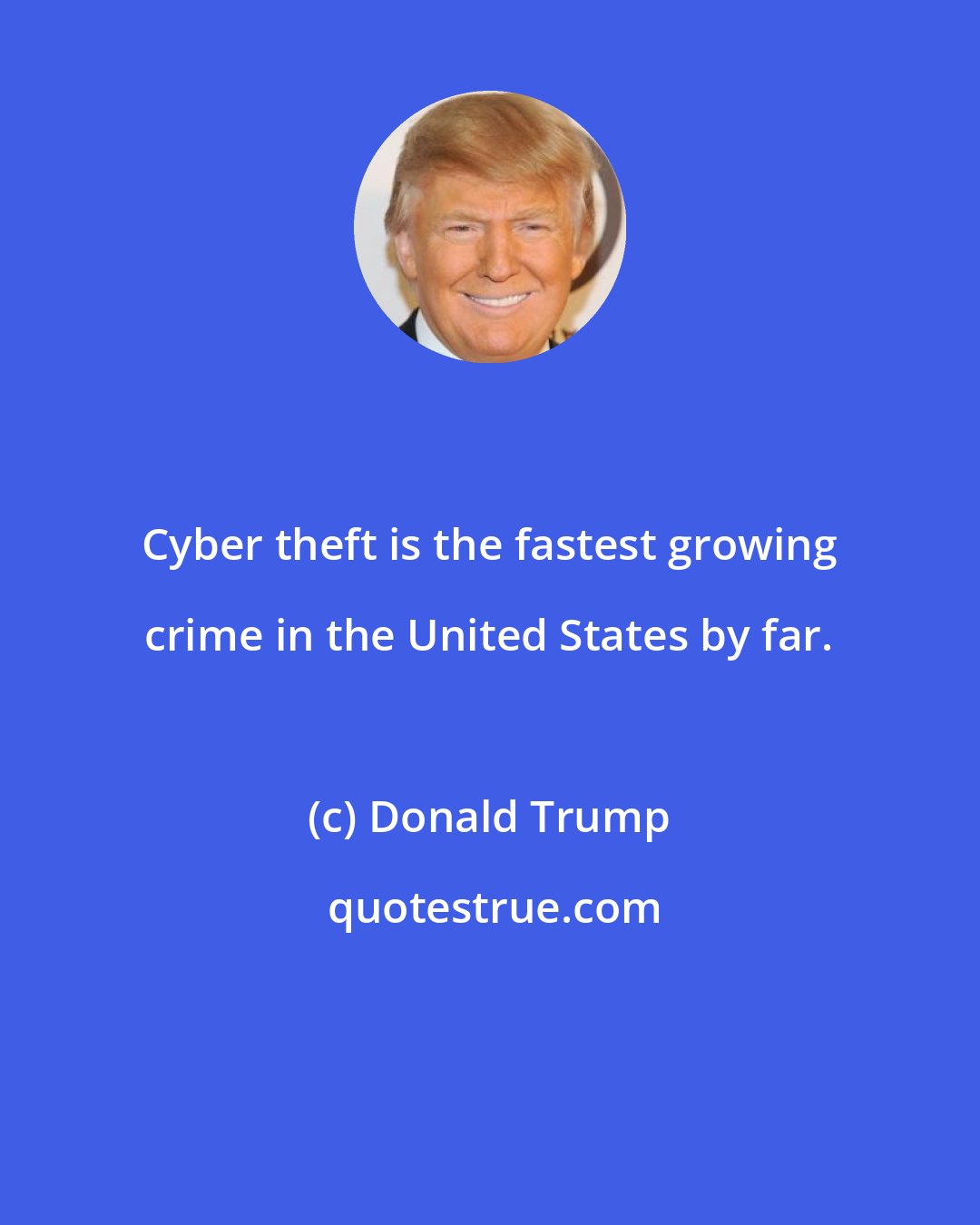 Donald Trump: Cyber theft is the fastest growing crime in the United States by far.