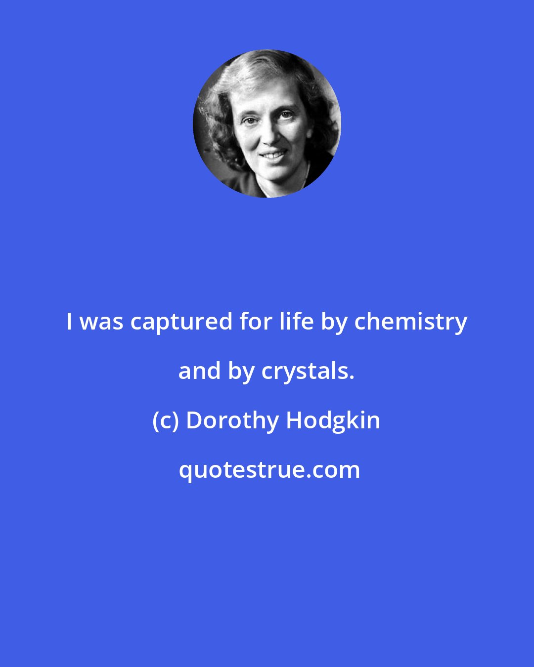 Dorothy Hodgkin: I was captured for life by chemistry and by crystals.
