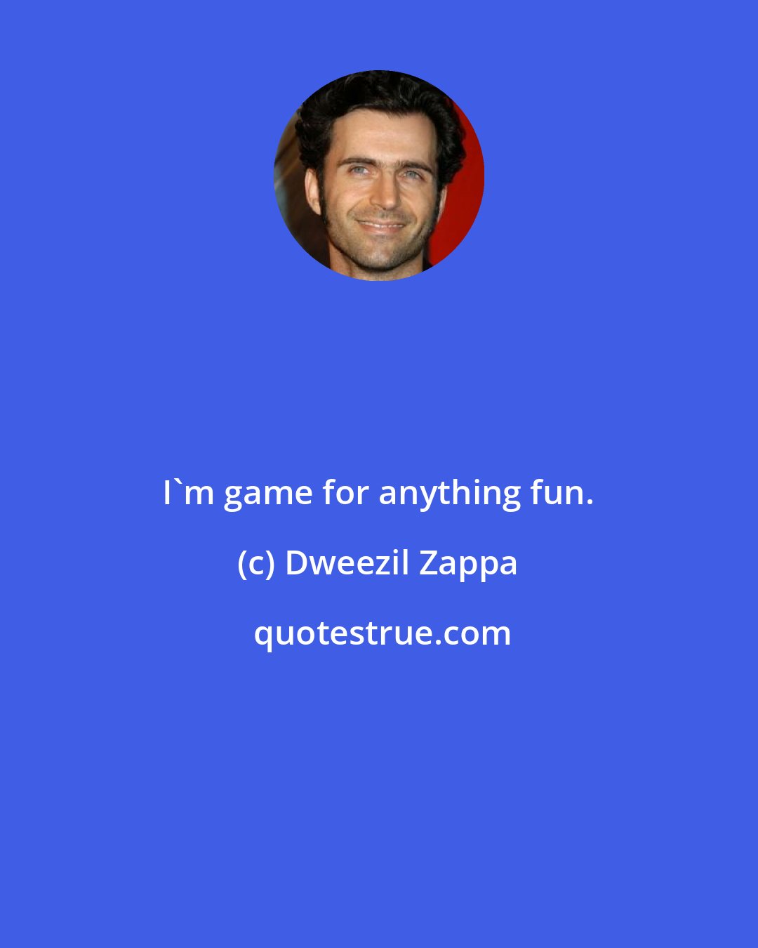 Dweezil Zappa: I'm game for anything fun.
