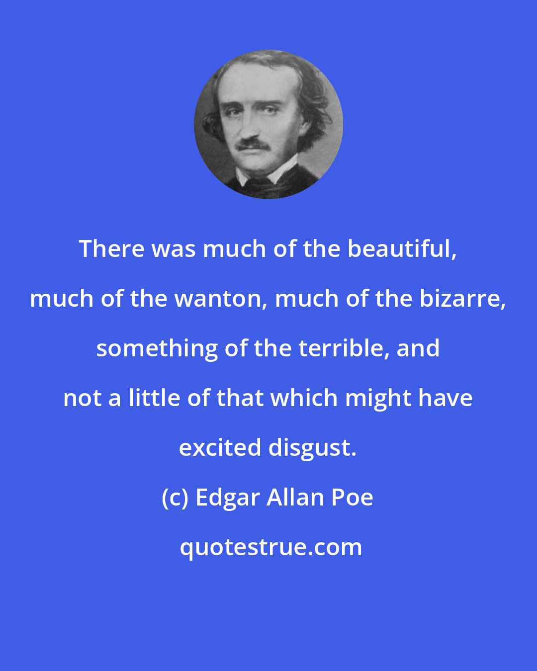 Edgar Allan Poe: There was much of the beautiful, much of the wanton, much of the bizarre, something of the terrible, and not a little of that which might have excited disgust.