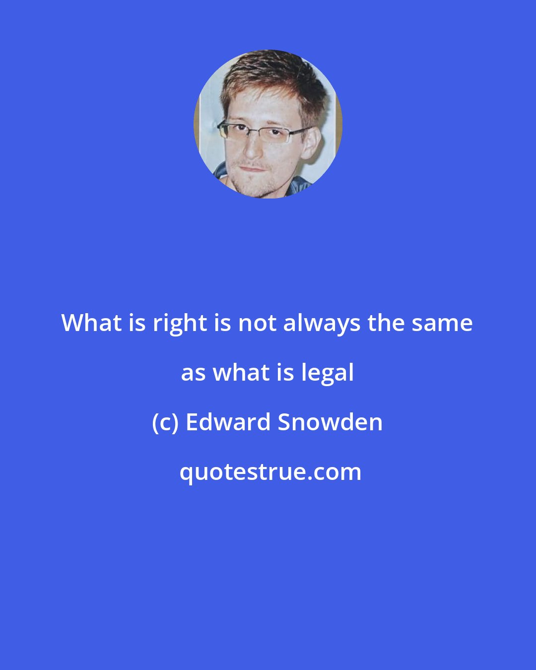Edward Snowden: What is right is not always the same as what is legal