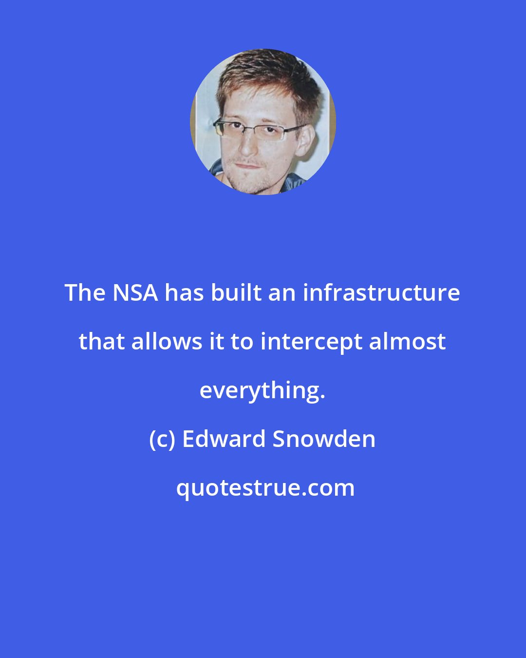 Edward Snowden: The NSA has built an infrastructure that allows it to intercept almost everything.