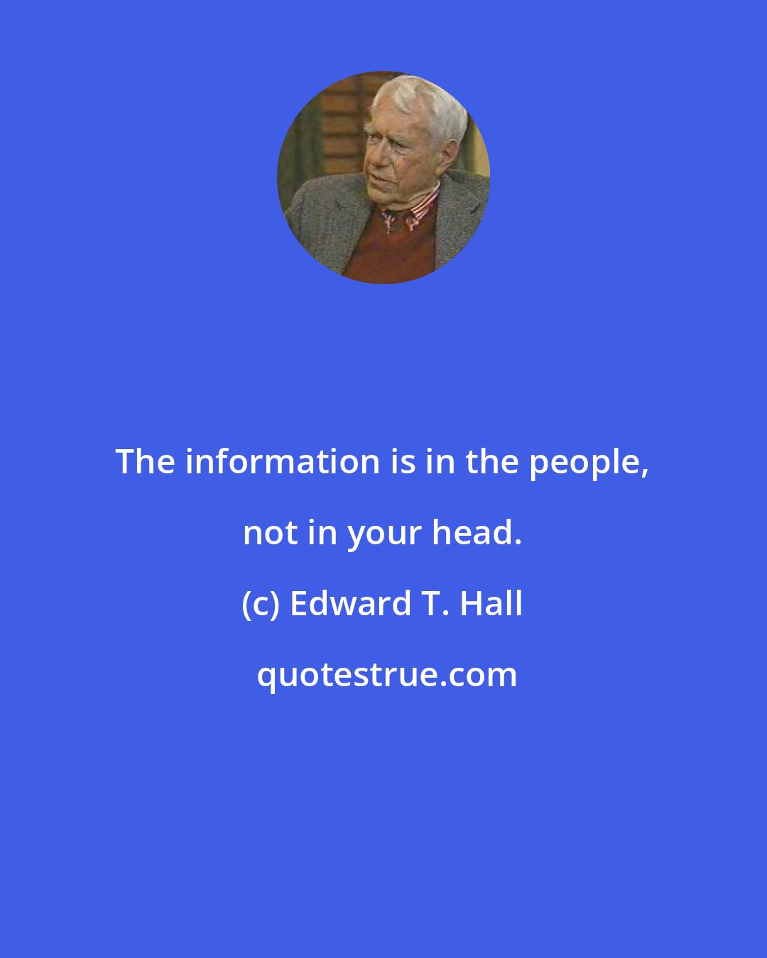 Edward T. Hall: The information is in the people, not in your head.